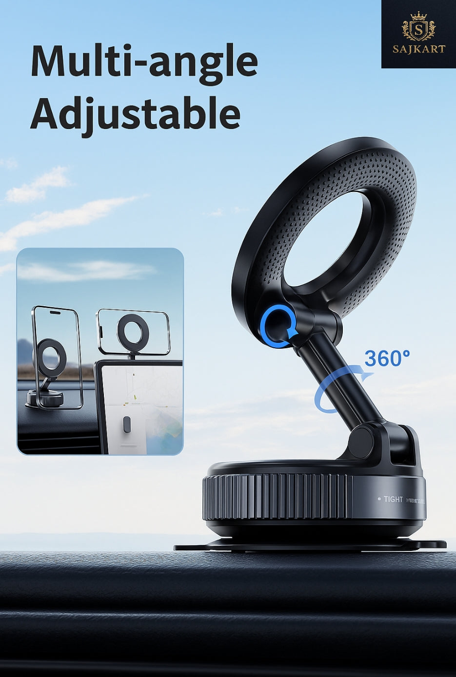 K007 Magnetic Phone Holder Magnetic Car Phone Holder 360 Extendable Magnetic Phones Holder
